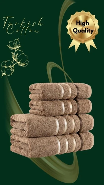 Banyo Havlu Seti 4 Lü Bale Premium - 70X140cm x2 / 50x90cm x2 - 2