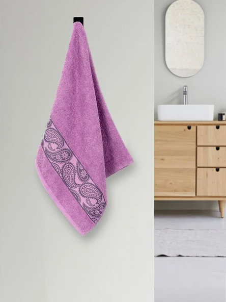 4 lü Pamuk Şal Havlu Seti Jakarlı Yumuşak Doku - Renkli 50x90 cm - 4