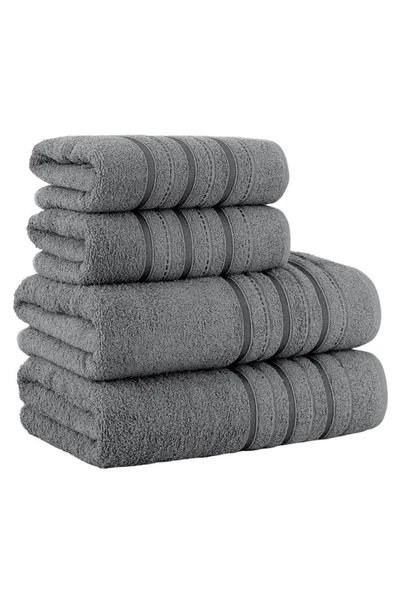 4 Lü Banyo Havlusu Seti Dora Gri - 70x140