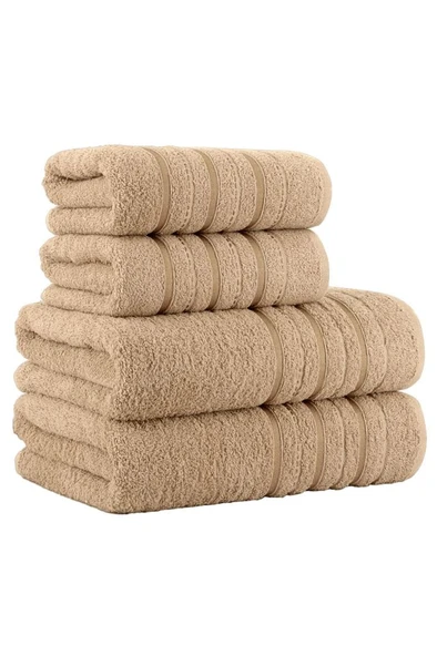 4 Lü Banyo Havlusu Seti Dora Bej - 70x140 - 2