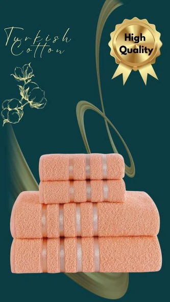 Banyo Havlu Seti 4 Lü Bale Premium - 70X140cm x2 / 50x90cm x2 - 3