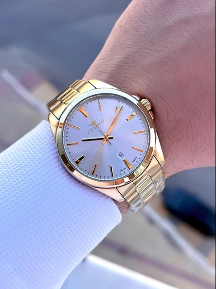 Ferro Çelik Kordon Nişan Ve Damat Saati 2 Yıl Garantili 3 Atm Suya Dayanıklı Erkek Kol Saati 11551A6 - Resim 2