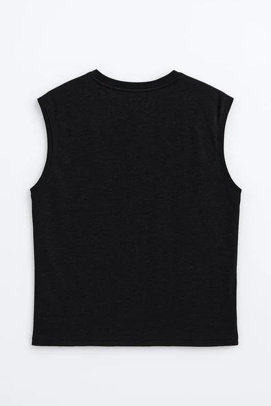 Erkek Bisiklet Yaka Sıfır Kol %100 Pamuk T-Shirt - 6