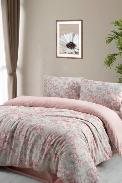 Çift Kişilik Nevresim Takımı Lıly Krem - 200x220