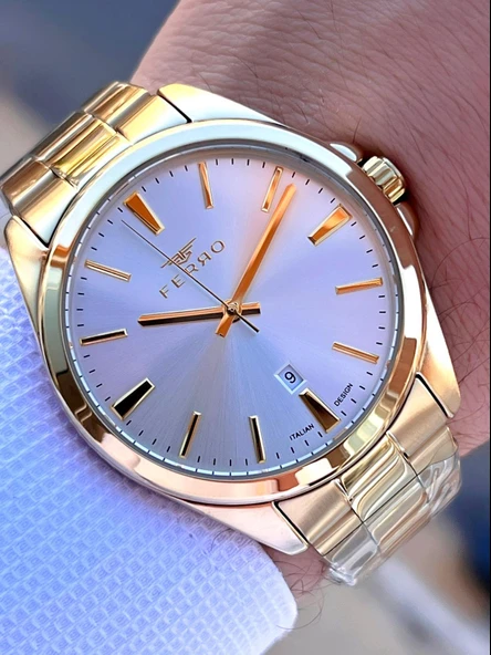 Ferro Çelik Kordon Nişan Ve Damat Saati 2 Yıl Garantili 3 Atm Suya Dayanıklı Erkek Kol Saati 11551A6 ürün görseli