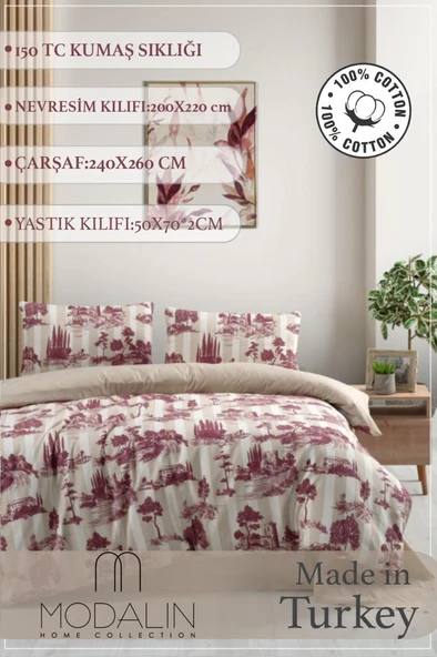 Çift Kişilik Nevresim Takımı Helena Krem - 200x220 - 2