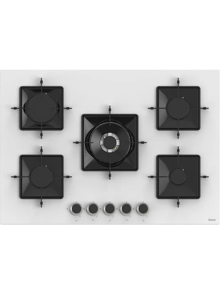 Ferre Steamart-Fryart-Sılentart Serisi Beyaz Set (SS036 + QEP64CB +D064-SA ) - Emaye Izgara - 75 cm Ocak - Resim 3