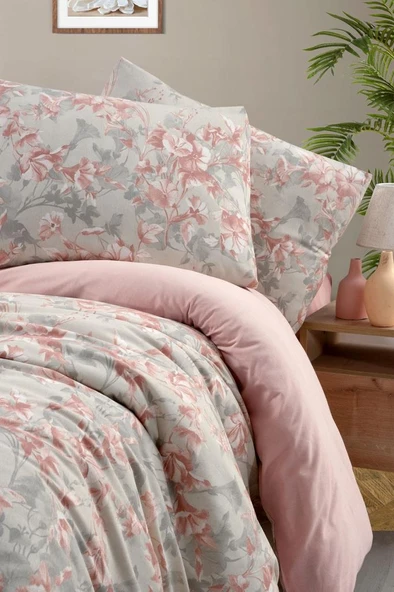 Çift Kişilik Nevresim Takımı Lıly Krem - 200x220 - 4