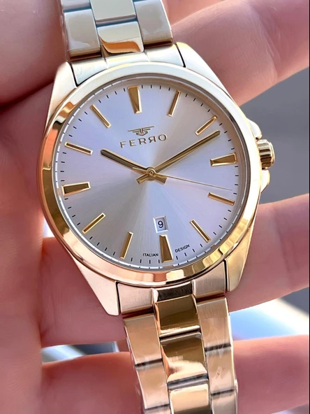 Ferro Çelik Kordon Nişan Ve Damat Saati 2 Yıl Garantili 3 Atm Suya Dayanıklı Erkek Kol Saati 11551A6 - Resim 3