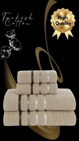 Banyo Havlu Seti 4 Lü Bale Premium - 70X140cm x2 / 50x90cm x2 - 4