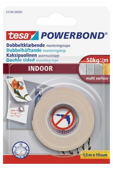 Köpük Montaj Bandı - Powerbond Iç Mekan 1,5m 19mm