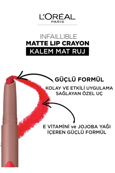 Loreal Paris Ruj Kalem Matte Lıp Crayon 110 Caramel Rebel - 5