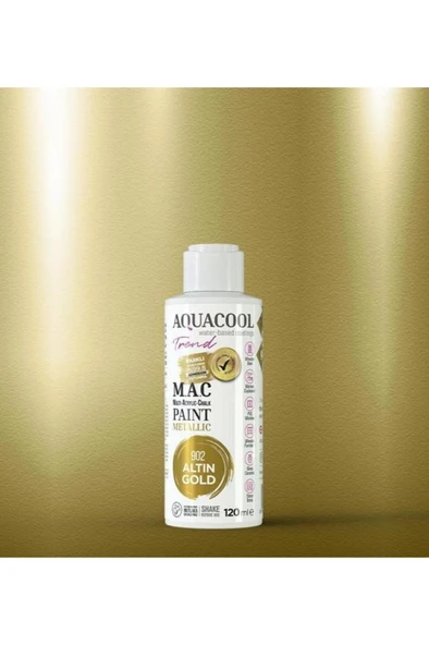 M.a.c Hobi Boyası Su Bazlı Akrilik Metalik Boya- 902 Altın Gold