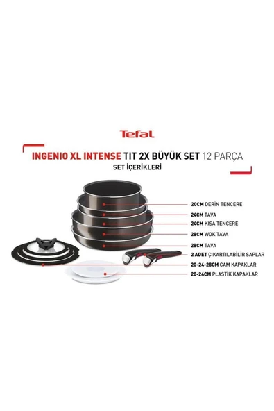 TEFAL Ingenio Xl Intense Titanyum 2x Büyük Set 12 Parça - 3