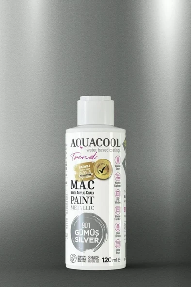 M.a.c Hobi Boyası Su Bazlı Akrilik Metalik Boya- 902 Altın Gold - 8