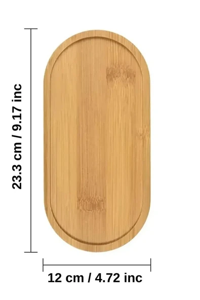 Oval Bambu Yağdanlık Altlığı ve Sunum Tabağı - 3