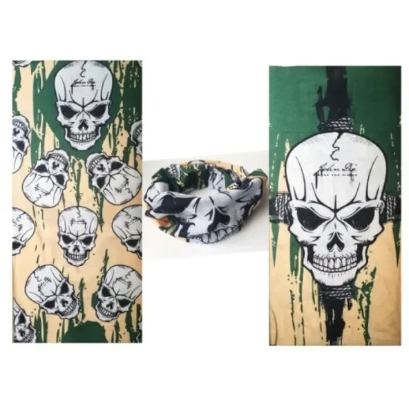Haki Kafatası Baskılı Boyunluk (Baf,Bandana)25x48 cm - 2