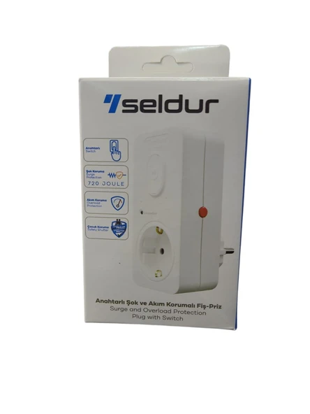 Seldur Anahtarlı Şok ve Akım Korumalı Fiş Priz - 2
