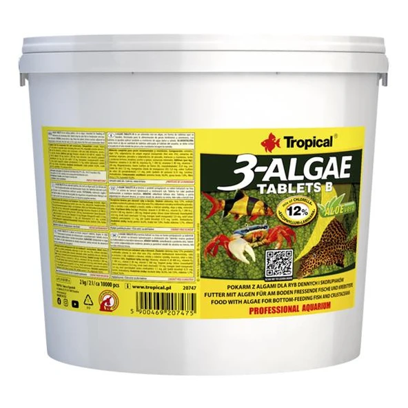 Tropical 3 Algae Tablets B 2Lt 10000 Adet