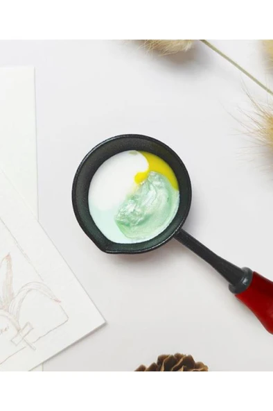 Ahşap Sap Mum Mühürü Eritme Kaşığı Teflon Kaplama Yapışmaz Yüzey - Resim 5