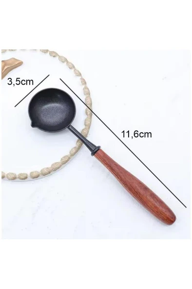 Ahşap Sap Mum Mühürü Eritme Kaşığı Teflon Kaplama Yapışmaz Yüzey ürün görseli