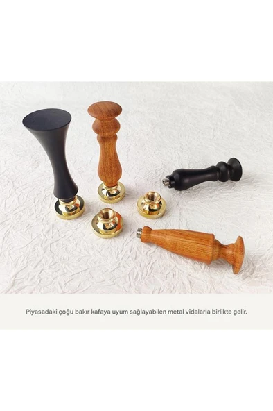 Ahşap Mum Mühür Sapı Gül Ağacı G26 Tasarımı Özel Seri M8 Dişli - Resim 3