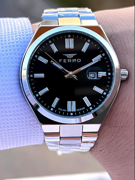 Ferro Çelik Kordon Nişan Ve Damat Saati 2 Yıl Garantili 3 Atm Suya Dayanıklı Erkek Kol Saati 11386-A3 - Resim 4