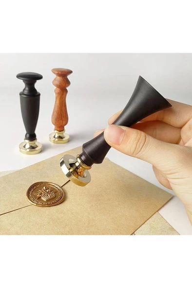 Ahşap Mum Mühür Sapı Gül Ağacı G26 Tasarımı Özel Seri M8 Dişli - Resim 6