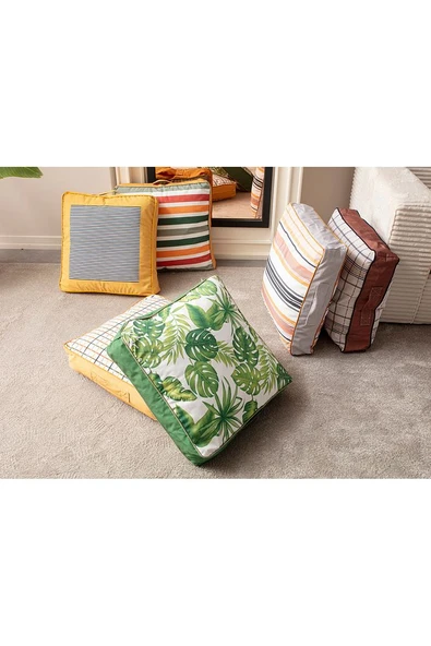 DEKORATİF ÇOK AMAÇLI AYNALI KARE 60X60 YER MİNDERİ - 11