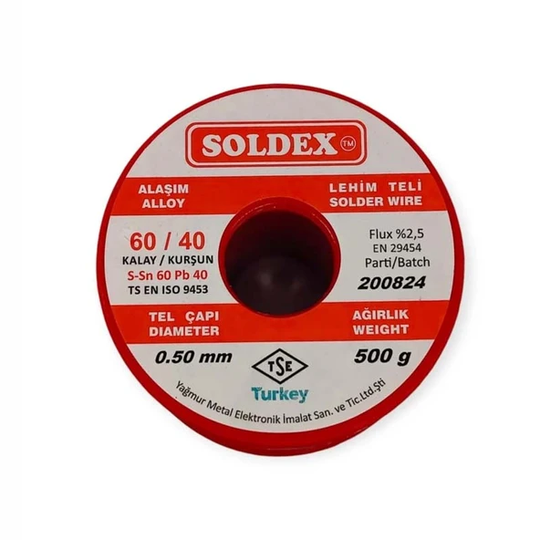 Lehim Teli Kurşunlu SN 60 PB 40 0,5mm 500 Gr 60/40