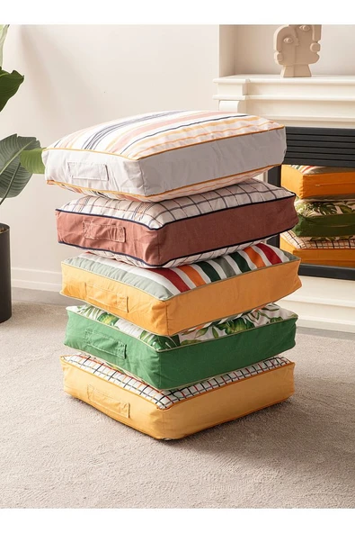 DEKORATİF ÇOK AMAÇLI AYNALI KARE 60X60 YER MİNDERİ - 10