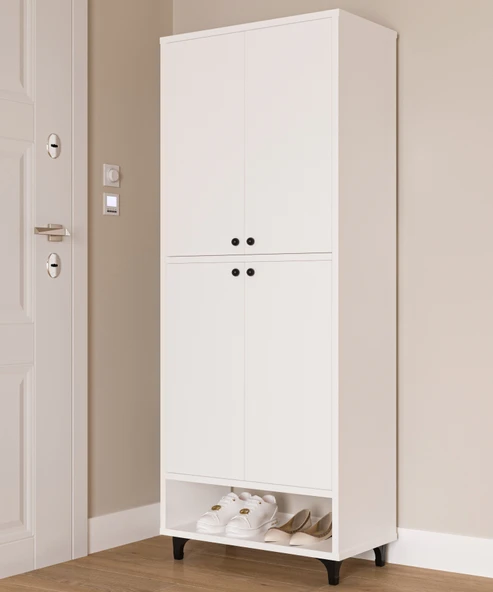 9 Raflı 4 Kapaklı Modern Ayakkabılık , Kiler Dolabı , Çok Amaçlı Dolap - 2