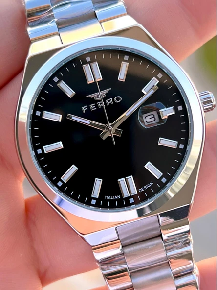 Ferro Çelik Kordon Nişan Ve Damat Saati 2 Yıl Garantili 3 Atm Suya Dayanıklı Erkek Kol Saati 11386-A3 - Resim 3