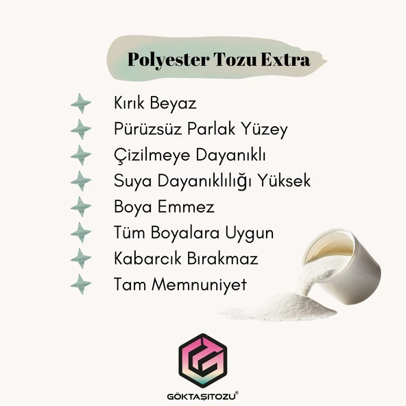 POLYESTER TOZU EXTRA HOBİ HARCI OBJE MUMLUK HEYKEL SAKSI YAPIMI İÇİN KIRIK BEYAZ DÖKÜM TOZU 5 KG - 2