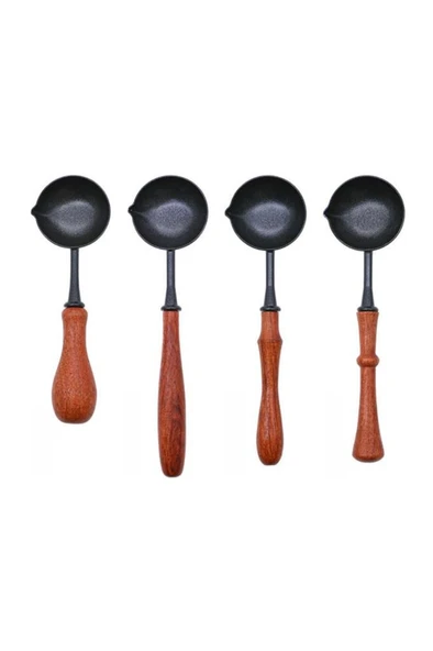 Ahşap Sap Mum Mühürü Eritme Kaşığı Teflon Kaplama Yapışmaz Yüzey - Resim 9