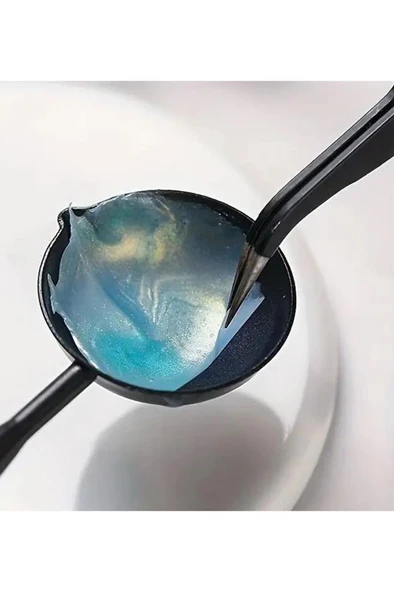 Ahşap Sap Mum Mühürü Eritme Kaşığı Teflon Kaplama Yapışmaz Yüzey - Resim 3