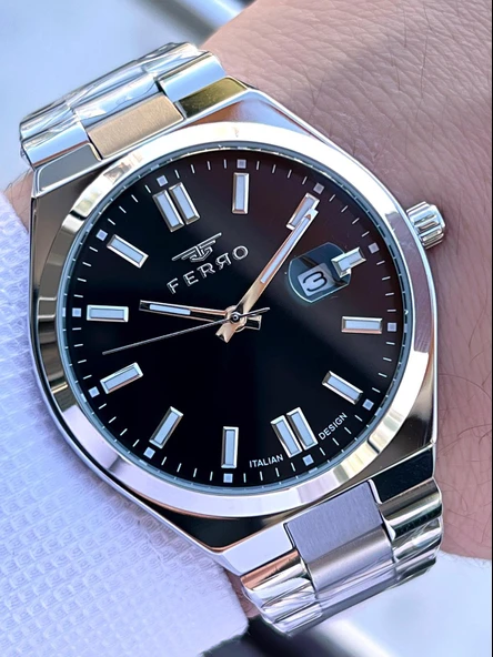 Ferro Çelik Kordon Nişan Ve Damat Saati 2 Yıl Garantili 3 Atm Suya Dayanıklı Erkek Kol Saati 11386-A3 ürün görseli