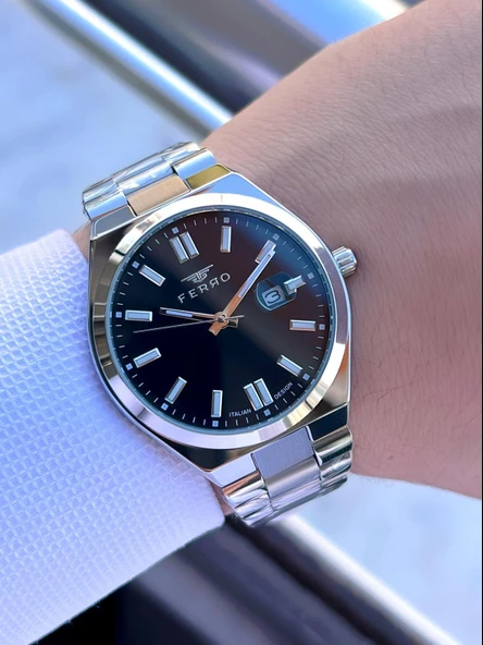 Ferro Çelik Kordon Nişan Ve Damat Saati 2 Yıl Garantili 3 Atm Suya Dayanıklı Erkek Kol Saati 11386-A3 - Resim 2