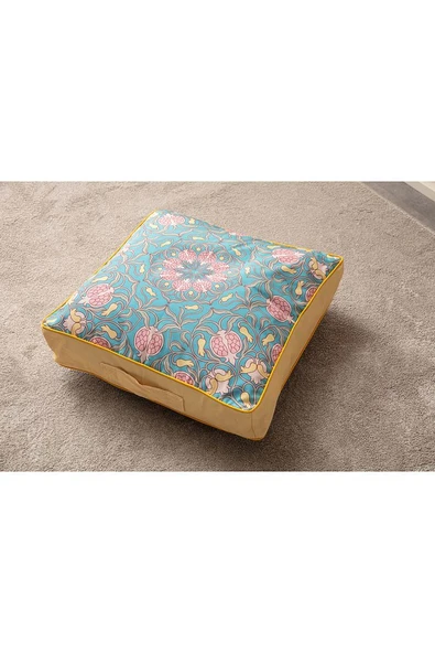 DEKORATİF ÇOK AMAÇLI AYNALI KARE 60X60 YER MİNDERİ - 7