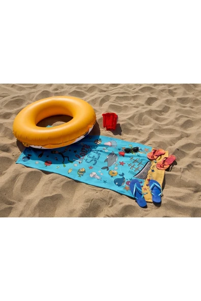 MoveBeach Desenli Çocuk Plaj Havlusu, Banyo Havlusu - 3