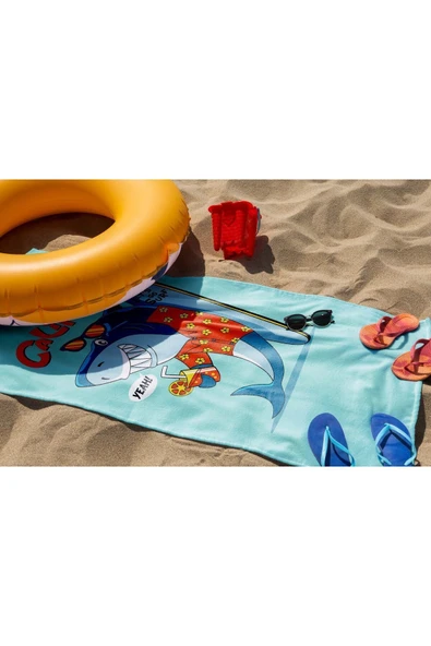 MoveBeach Desenli Çocuk Plaj Havlusu - Resim 4