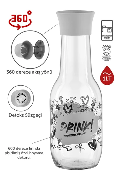 Wellington Desen Sürahi&Karaf Su Şişesi 3 Adet - 2