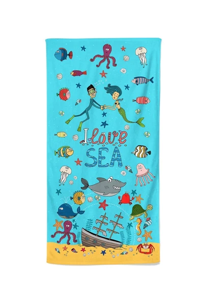 MoveBeach Desenli Çocuk Plaj Havlusu, Banyo Havlusu - 2