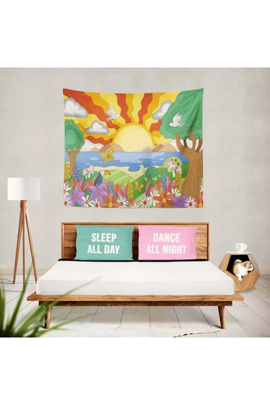 move home Desenli Kumaş Duvar Örtüsü,duvar Halısı - 2