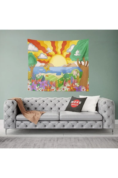 move home Desenli Kumaş Duvar Örtüsü,duvar Halısı