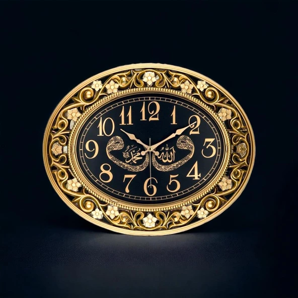 Galaxy Vav Harfli Büyük Boy İslami Duvar Saati 60 cm - 2