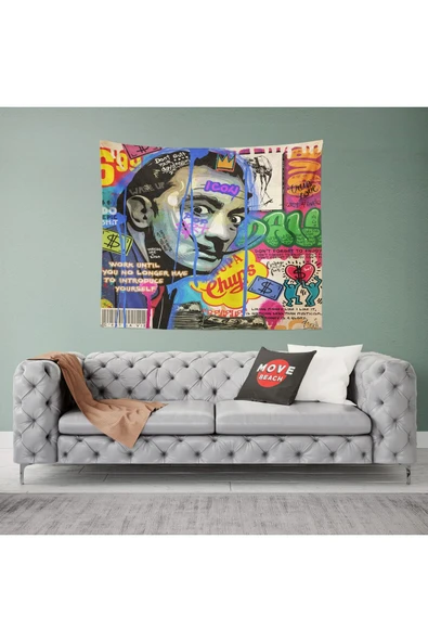 move home Desenli Kumaş Duvar Örtüsü,duvar Halısı