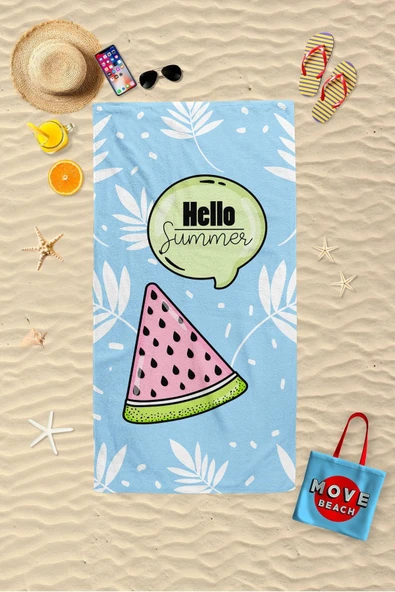 MoveBeach Desenli Plaj Havlusu, Banyo Havlusu - 3