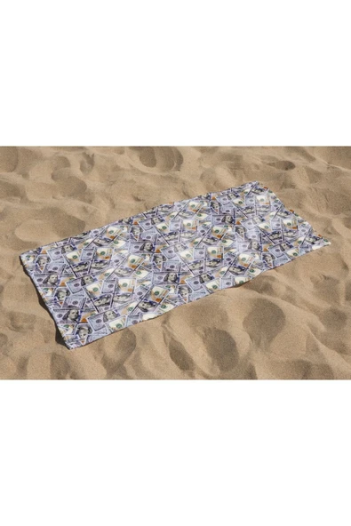 MoveBeach Dolar Desenli Plaj Havlusu, Banyo Havlusu - Resim 4