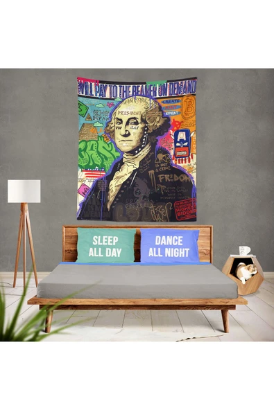 move home Desenli kumaş duvar örtüsü,duvar halısı - 3